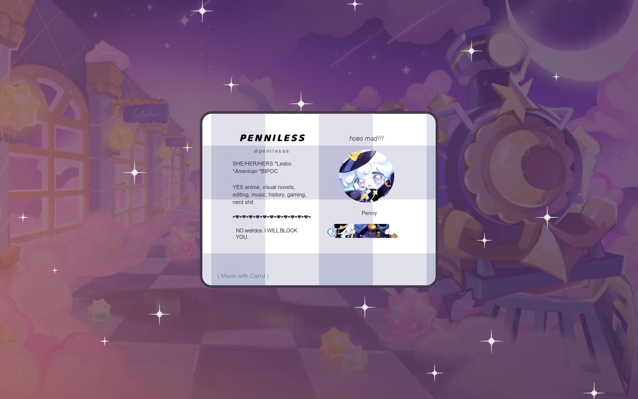 Carrd profile picture for @penniless